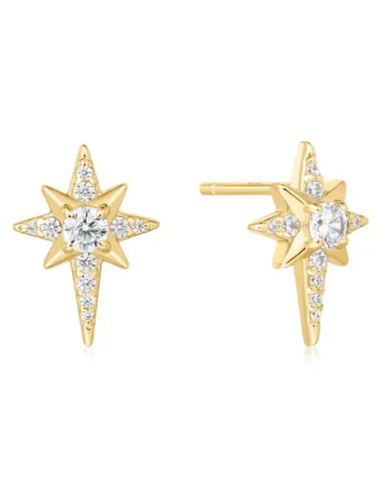 Ania Haie Oorbellen - Eight pointed star stud - goud