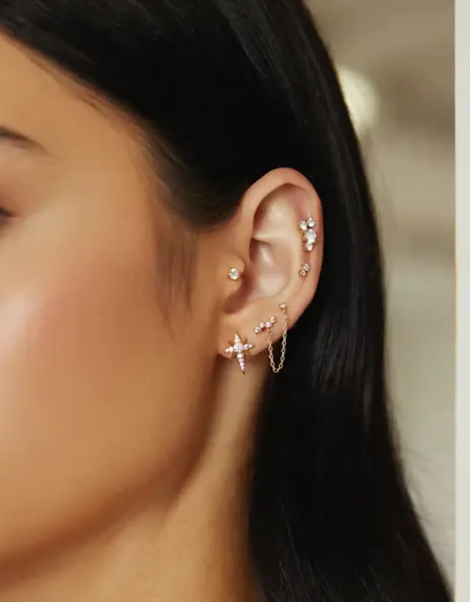 Ania Haie Oorbellen - Eight pointed star stud - goud