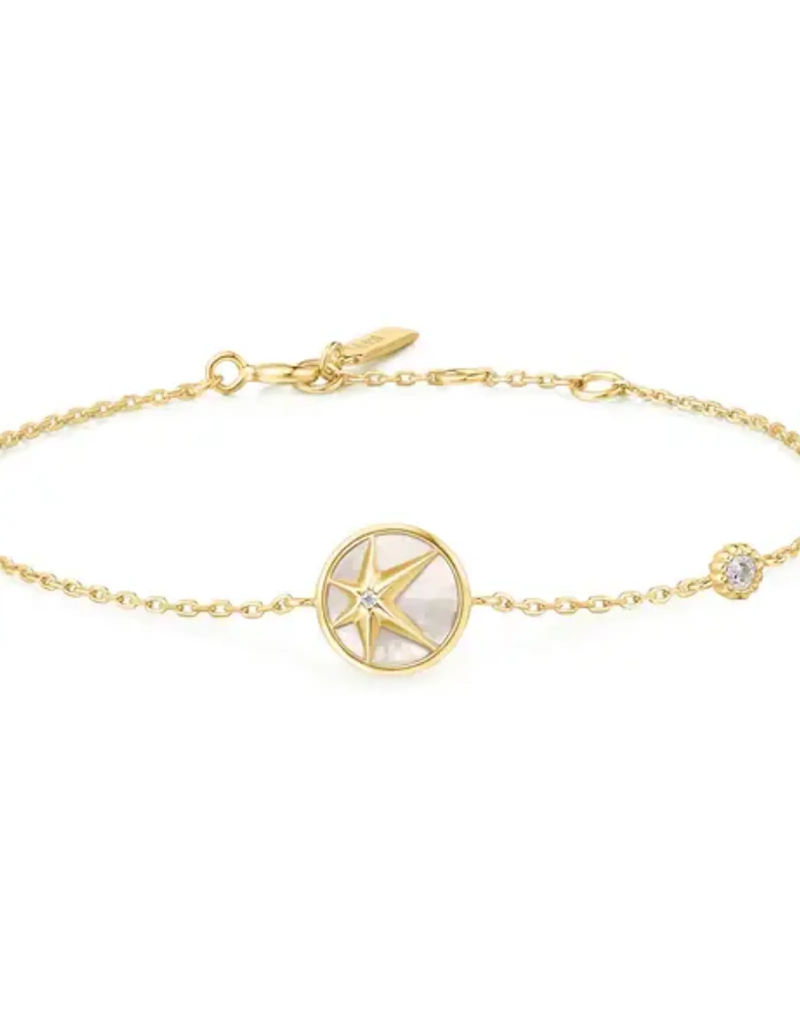Ania Haie Armband - star mother of pearl - goud