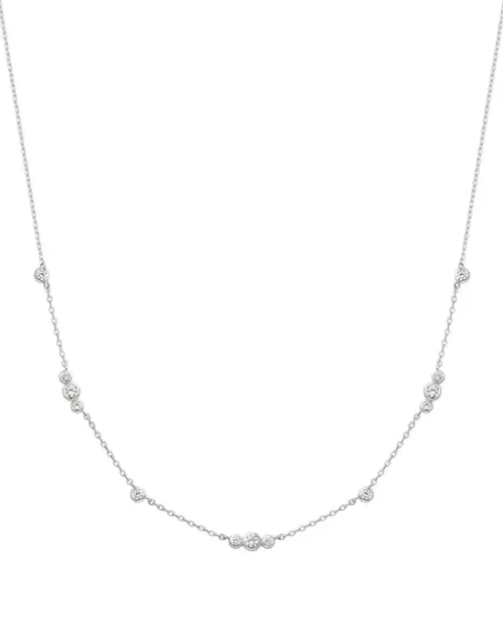 Ania Haie Ketting - Silver sparkling bezel cubic zirconia station