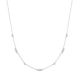 Ania Haie Ketting - Silver sparkling bezel cubic zirconia station