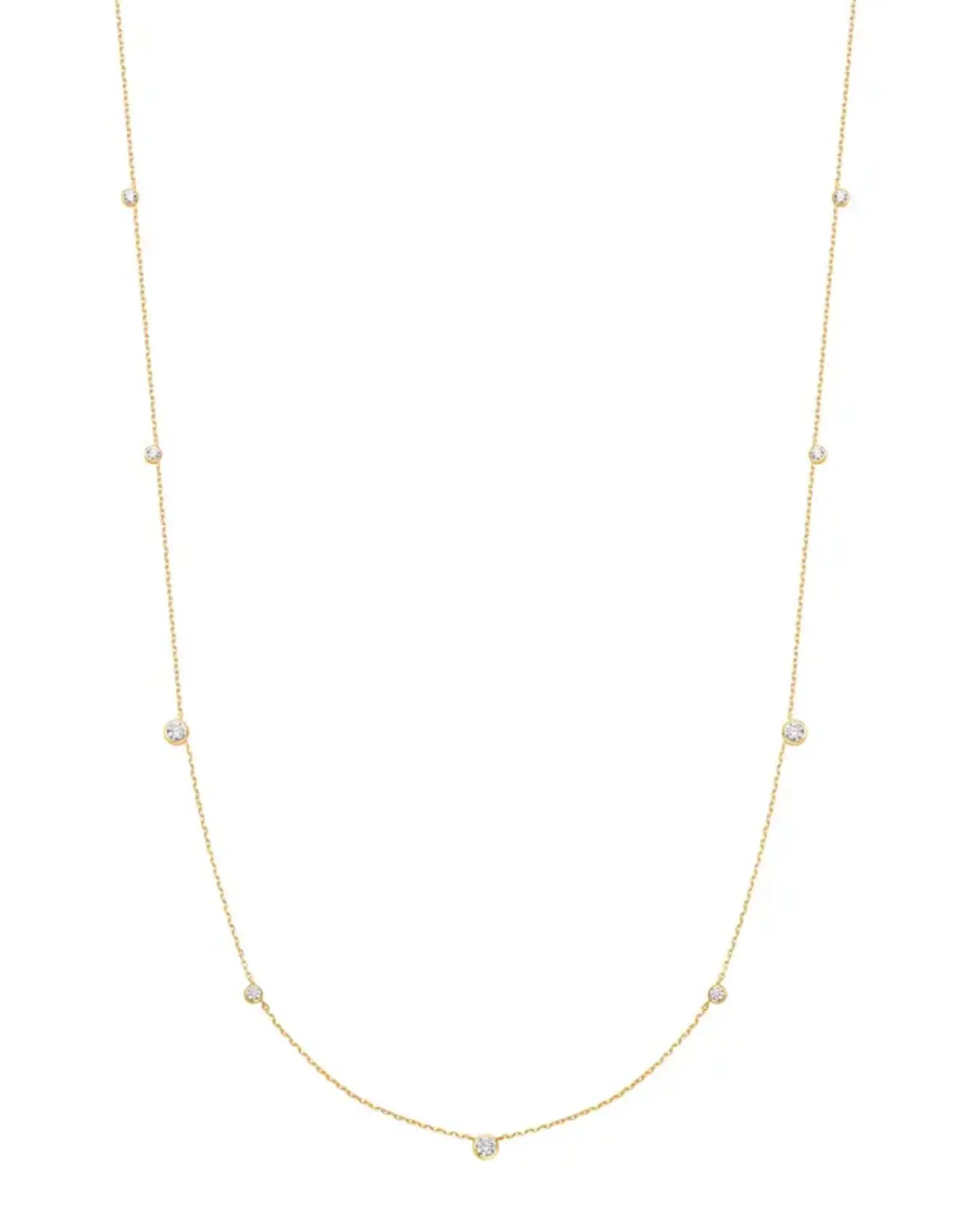 Ania Haie Ketting -  bezel cubic zirconia sation - goud