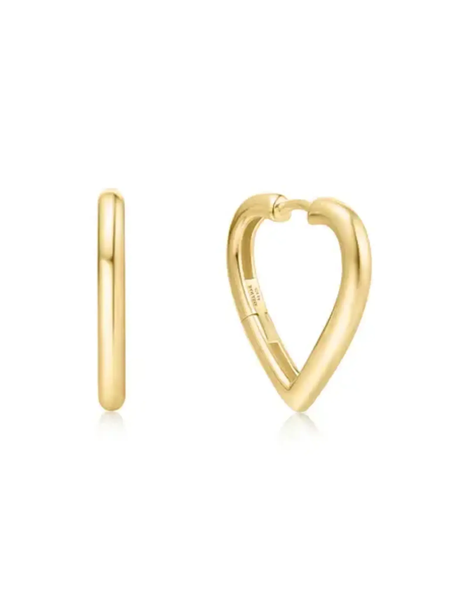 Ania Haie Oorbel - Gold medium heart hoop