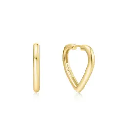 Ania Haie Oorbel -  medium heart hoop - goud