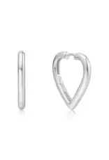 Ania Haie Oorbel - Silver medium heart hoop