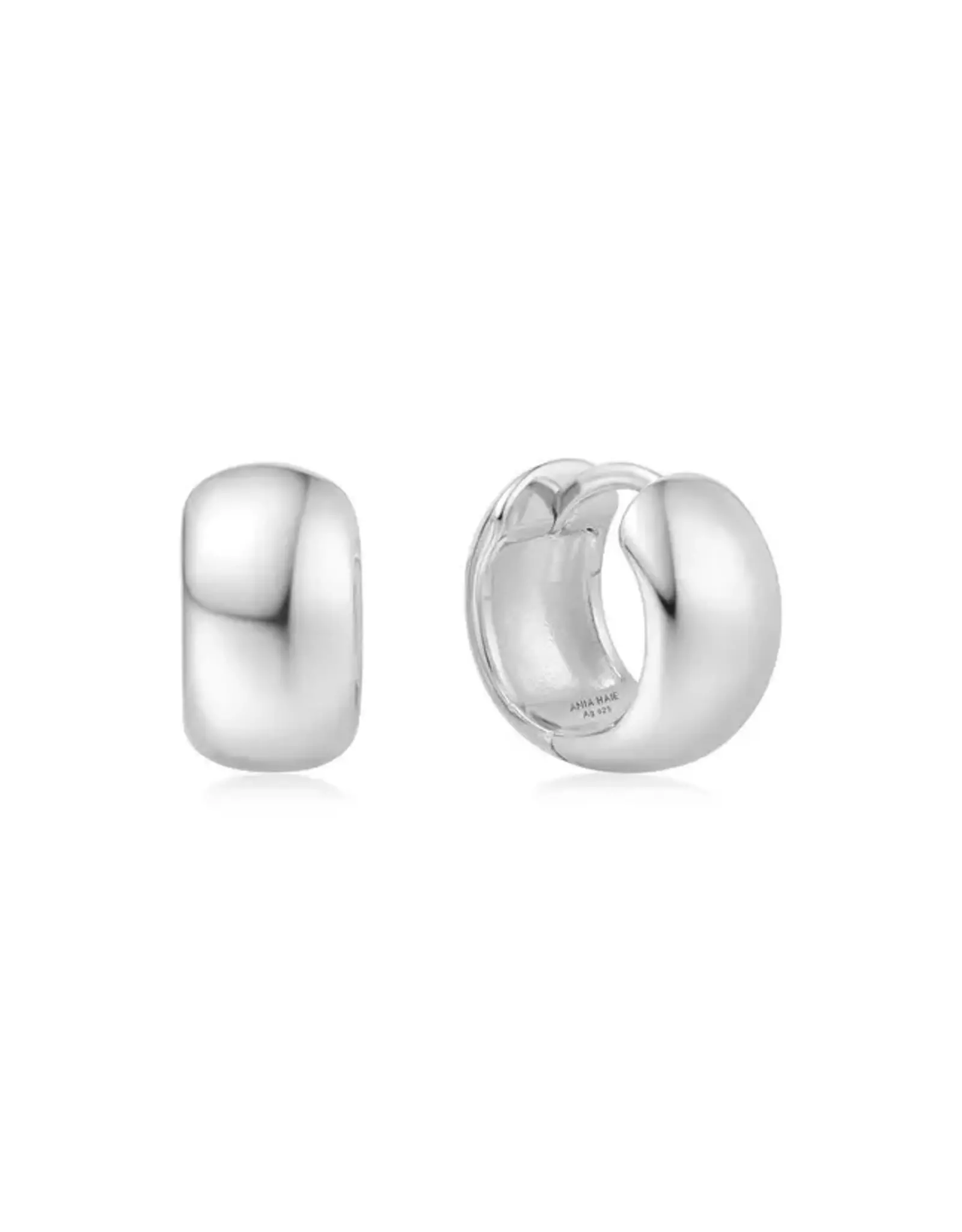 Ania Haie Oorbellen -  chubby small huggie hoop - zilver