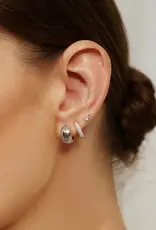 Ania Haie Oorbellen -  chubby small huggie hoop - zilver