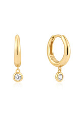 Ania Haie Oorbellen - cubic zircinia drop huggies - goud