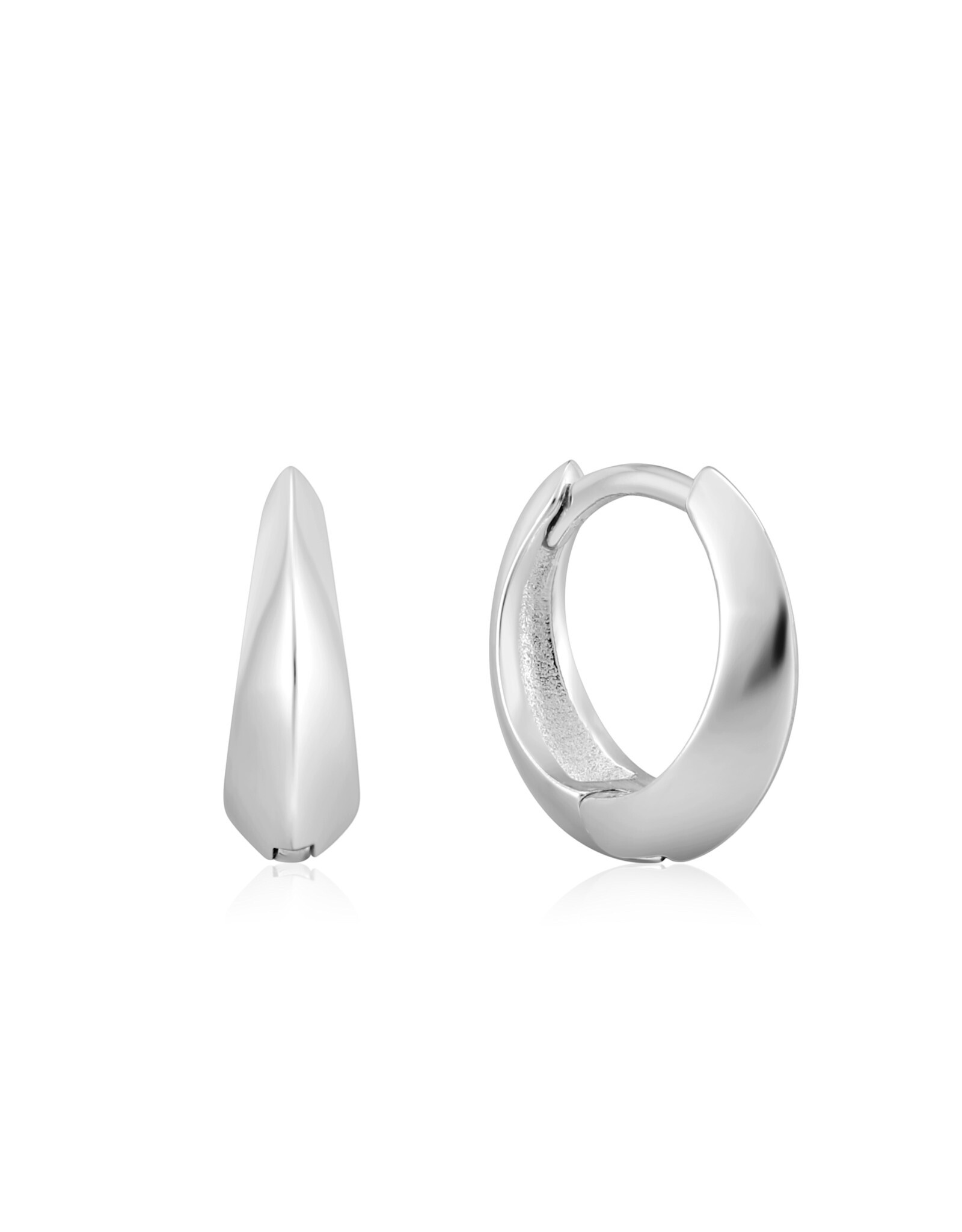 Ania Haie Oorbellen - Single spike huggie hoop - zilver