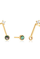 Ania Haie Oorbellen - Tidal abalone crescent  link - gold