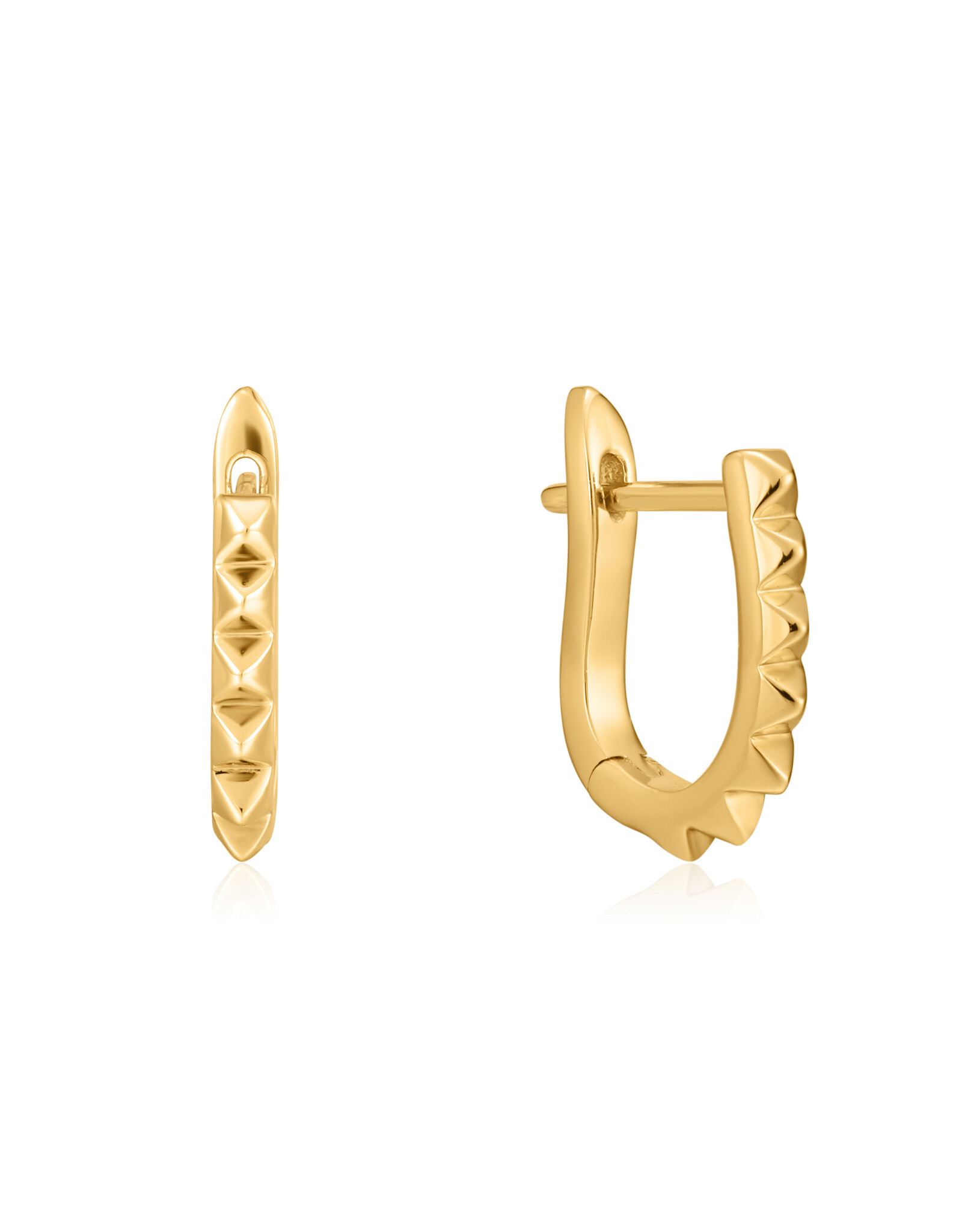 Ania Haie Oorbellen - Spike huggie hoop - goud