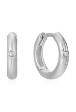 Ania Haie Oorbellen - Star huggie hoop - silver
