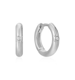 Ania Haie Oorbellen - Star huggie hoop - silver