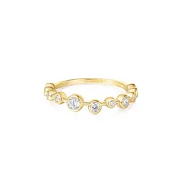 Ania Haie Ring - Gold bezel cubic zirconia zig zag