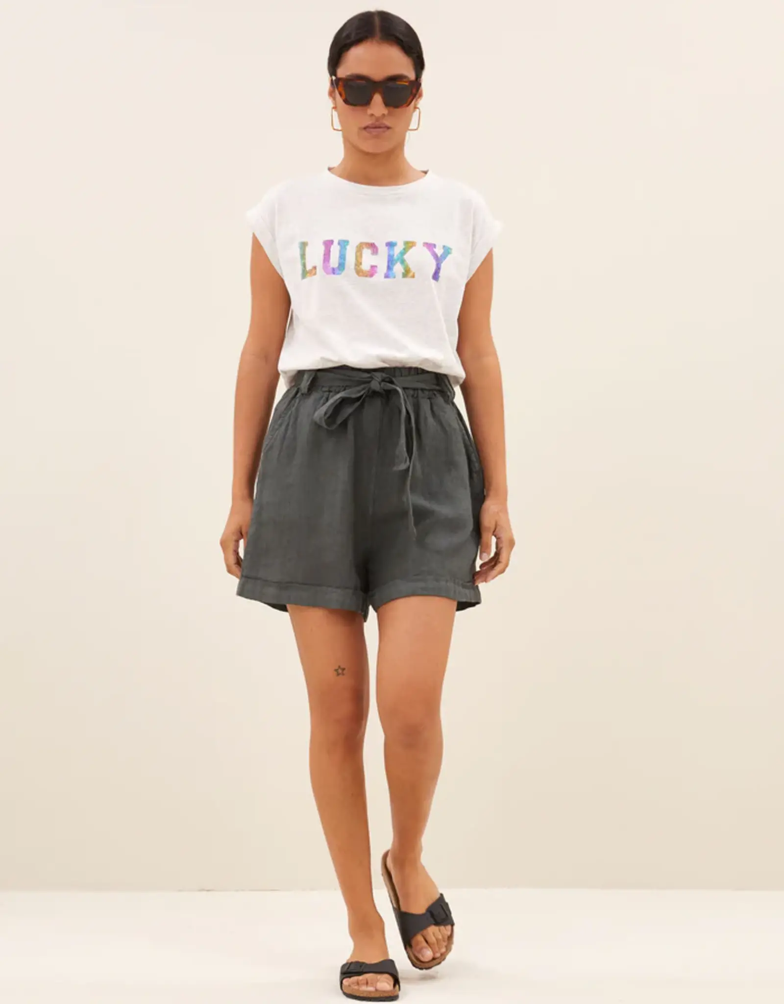By-bar Top - Thelma lucky rainbow - light grey melee