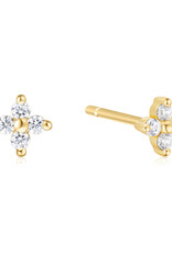 Ania Haie Oorbellen - four-petal stud - goud