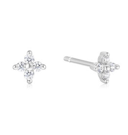 Ania Haie Oorbellen- four-petal stud - zilver
