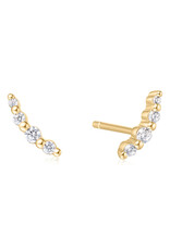 Ania Haie Oorbellen - bezel beaded stone stud -  goud