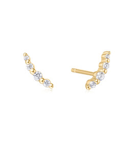 Ania Haie Oorbel - bezel beaded stone stud goud