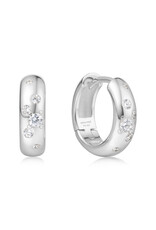 Ania Haie Oorbel - small chubby sparkling huggie hoop silver