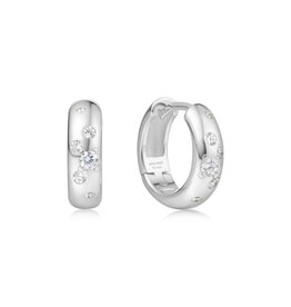 Ania Haie Oorbel - small chubby sparkling huggie hoop silver