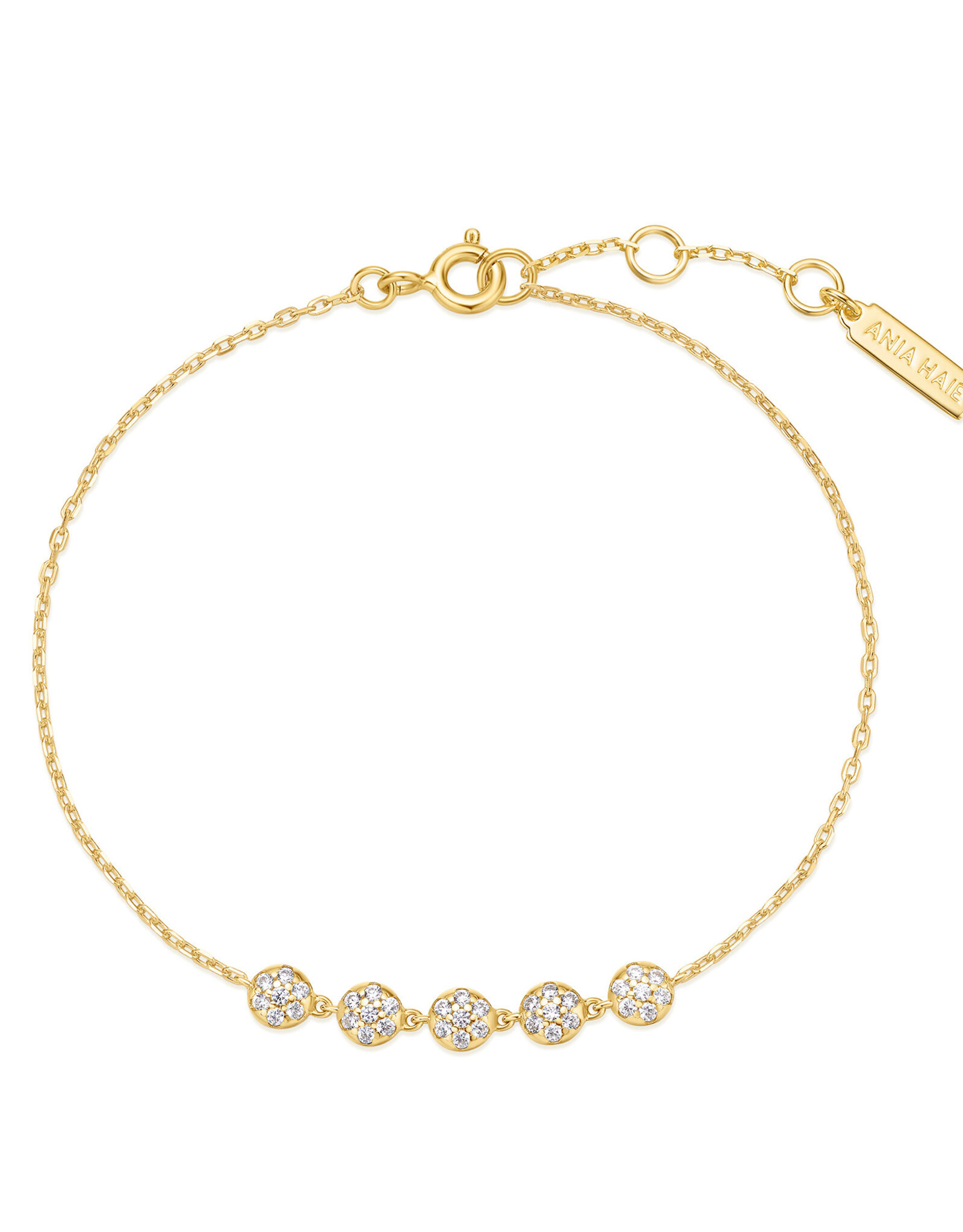 Ania Haie Armband - pave multi beaded chain gold