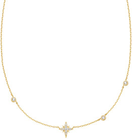 Ania Haie Ketting - eight-pointed star cubic zirconia station gold