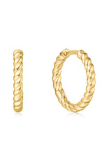 Ania Haie Oorbel - Texture medium huggie - goud