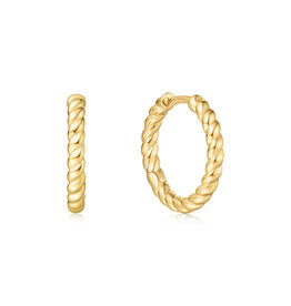 Ania Haie Oorbel - Texture medium huggie - goud