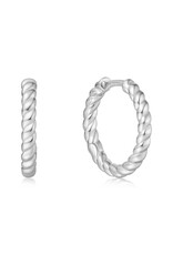Ania Haie Oorbel - Texture medium huggie - zilver