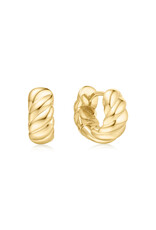 Ania Haie Oorbel - Bold texture small huggie hoop - goud