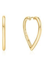 Ania Haie Oorbel - Large heart hoop - goud