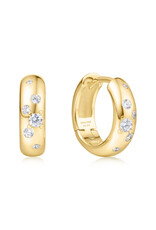 Ania Haie Oorbel - Small chubby sparkling huggie - goud