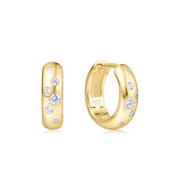 Ania Haie Oorbel - Small chubby sparkling huggie - goud