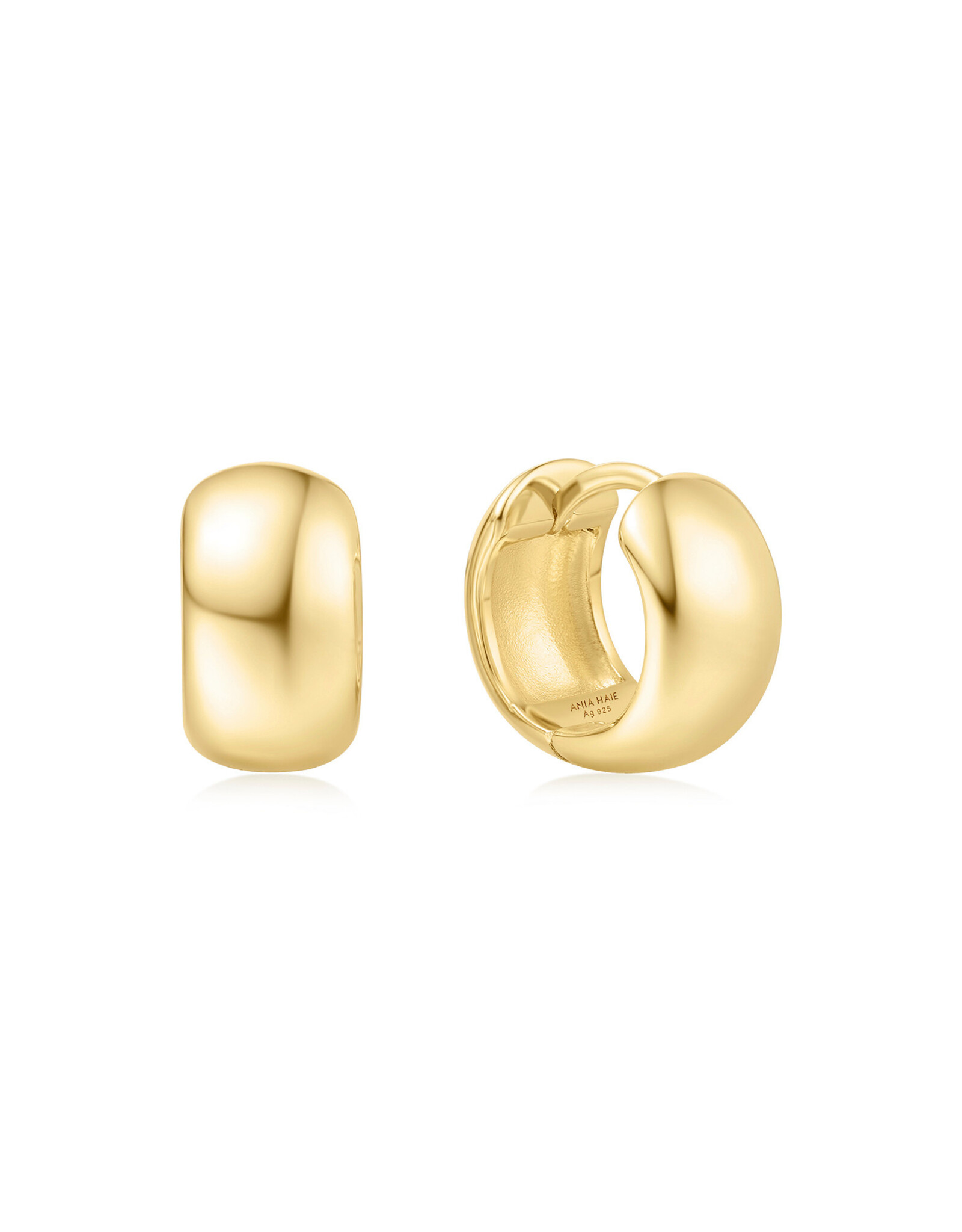 Ania Haie Oorbellen - Chubby small huggie hoop - goud