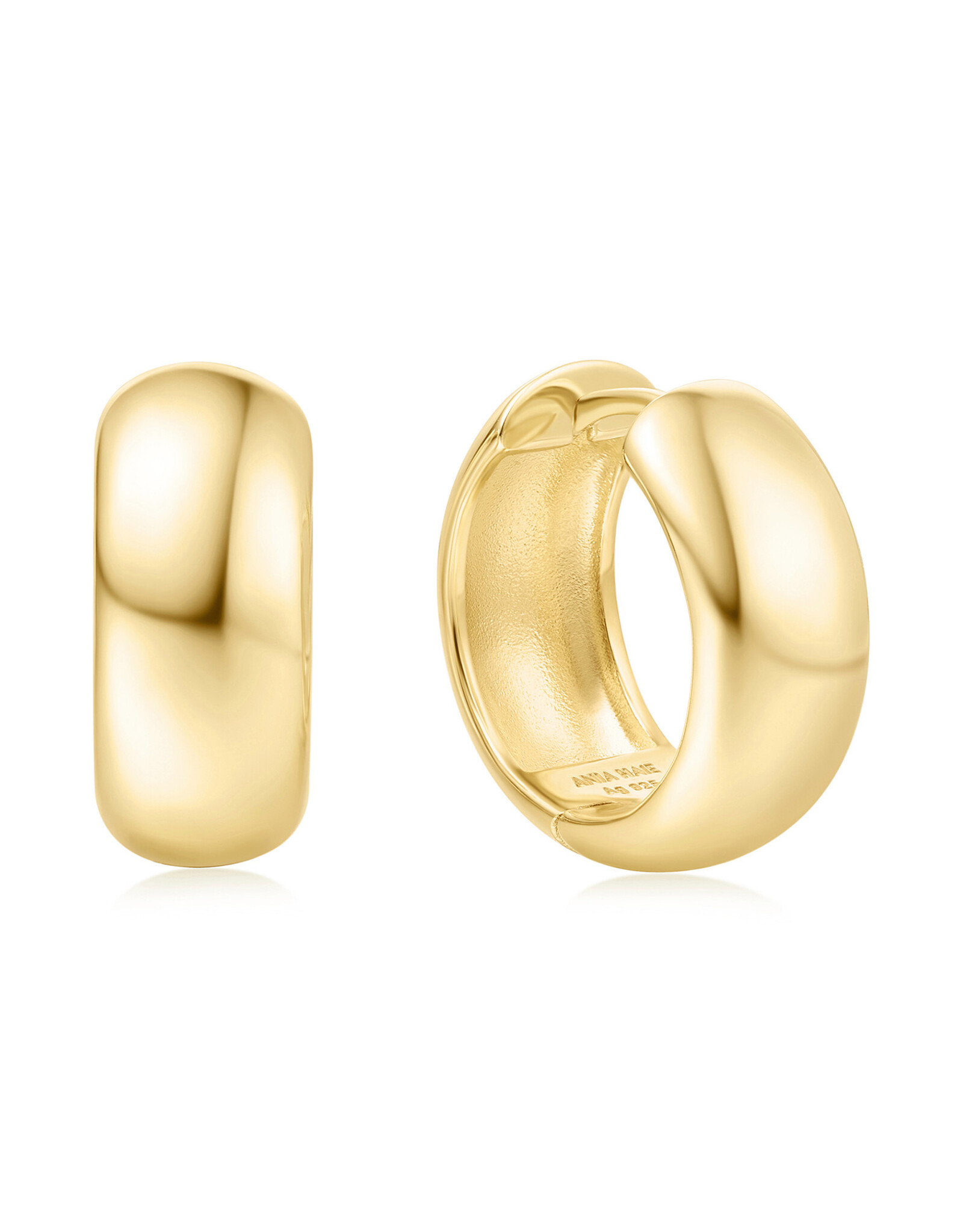Ania Haie Oorbel - Chubby medium huggie hoop - goud