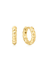 Ania Haie Oorbel - Texture small huggie hoop - goud