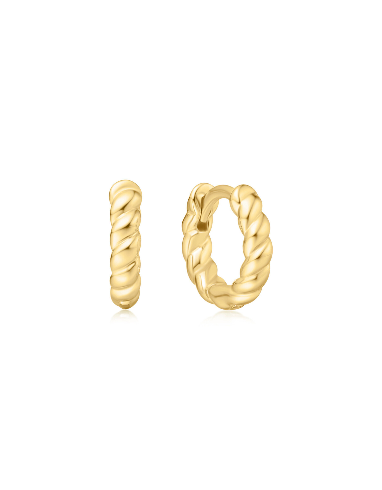 Ania Haie Oorbel - Texture small huggie hoop - goud
