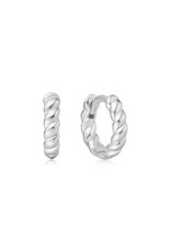Ania Haie Oorbel - Texture small huggie hoop - zilver