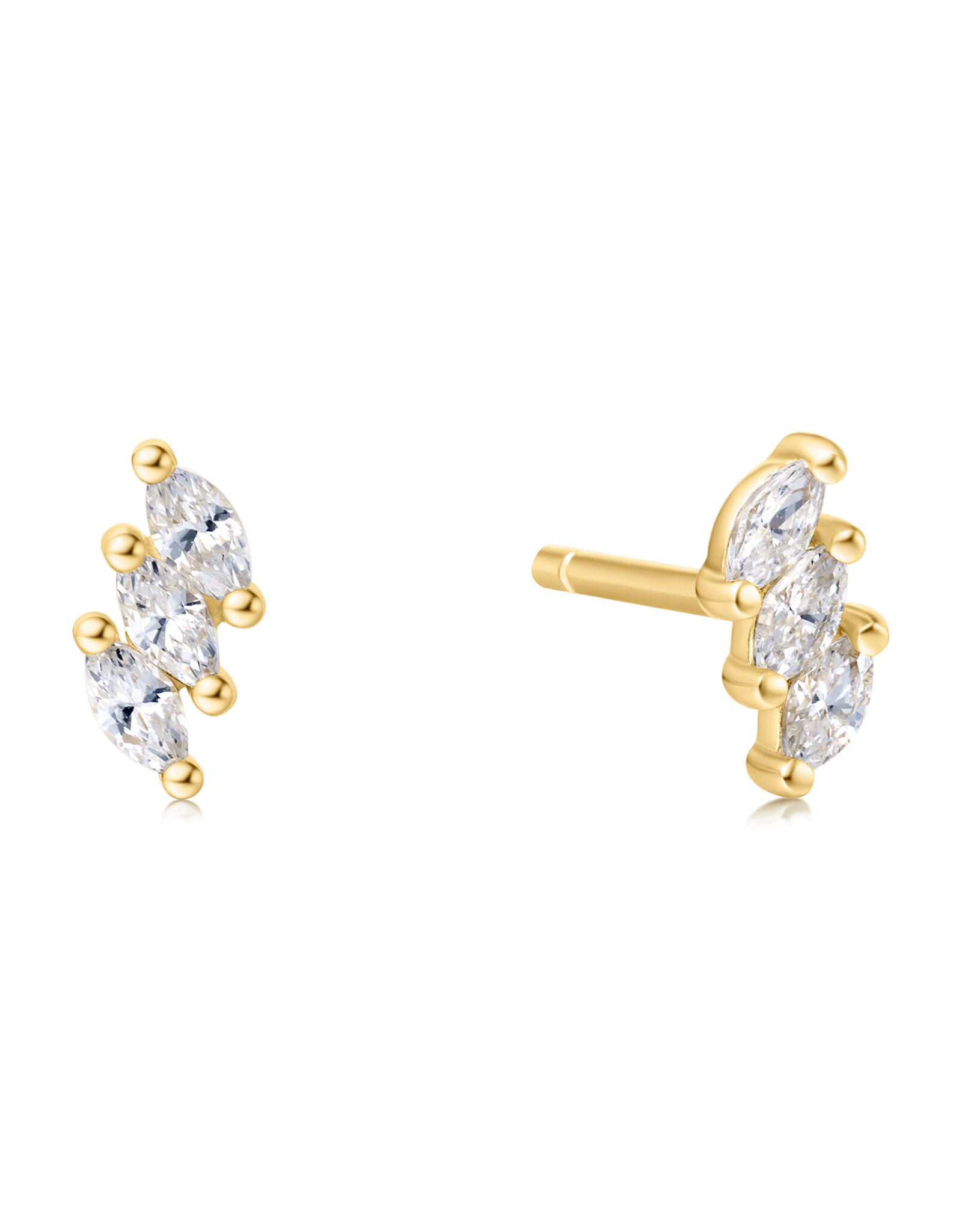 Ania Haie Oorbel - Triple marquise stuf - goud