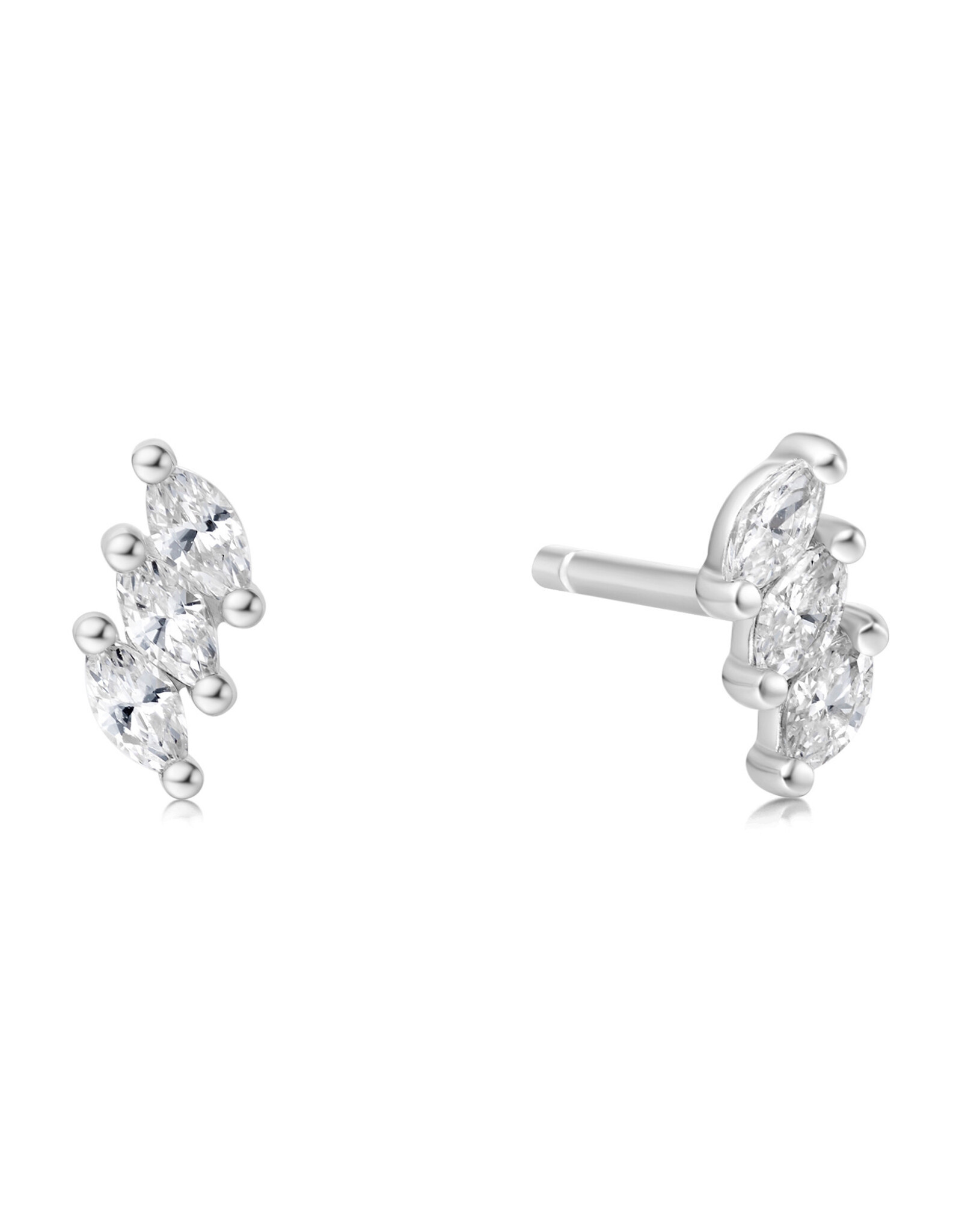 Ania Haie Oorbellen - Triple marquise stuf - zilver