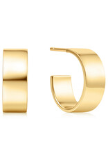 Ania Haie Oorbellen - Flat medium hoop - goud