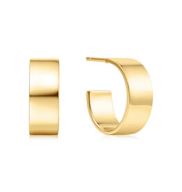Ania Haie Oorbellen - Flat medium hoop - goud