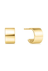 Ania Haie Oorbellen - Flat small huggie hoop - goud