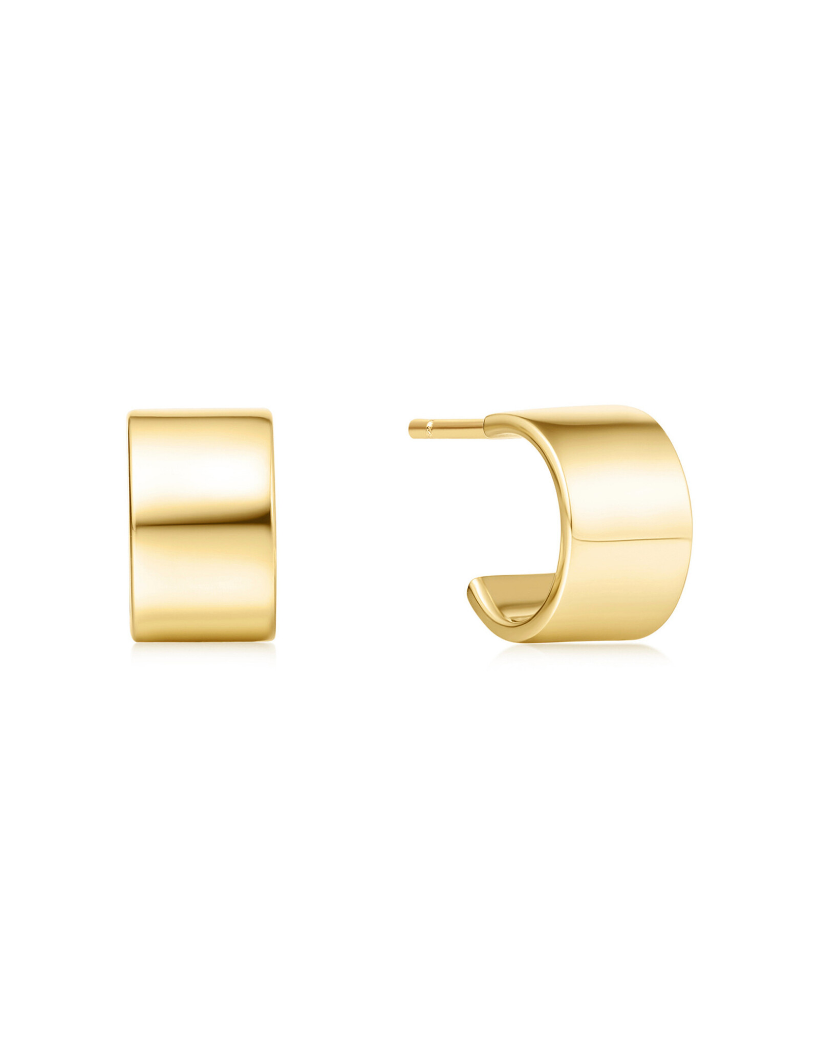 Ania Haie Oorbel - Flat small huggie hoop - goud