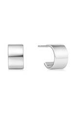 Ania Haie Oorbel - Flat small huggie hoop - zilver