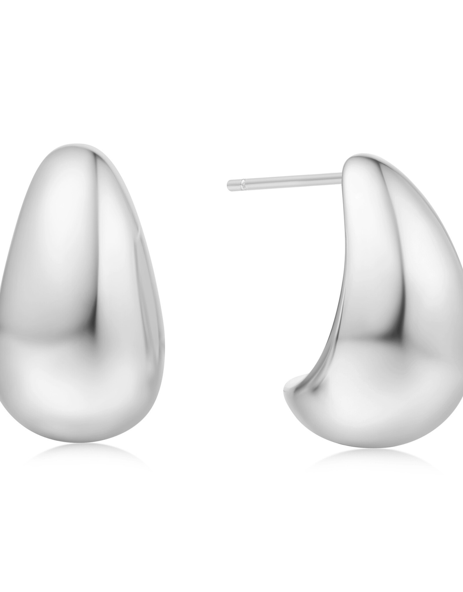Ania Haie Oorbel - Bold dome hoop - zilver