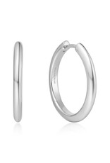 Ania Haie Oorbellen - Tube medium hoop - zilver