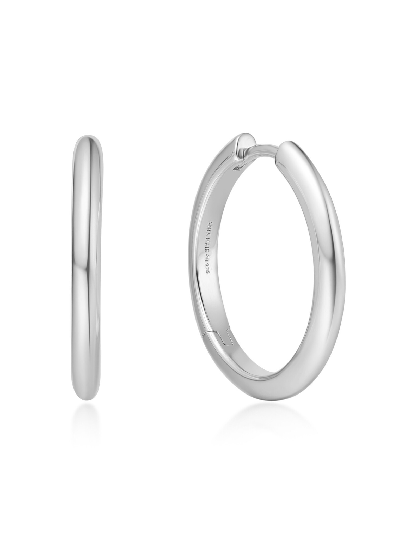 Ania Haie Oorbellen - Tube medium hoop - zilver