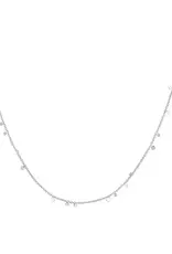 Ania Haie Ketting  - Silver mini disc drop stacking